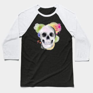 Watercolor Skull Baseball T-Shirt